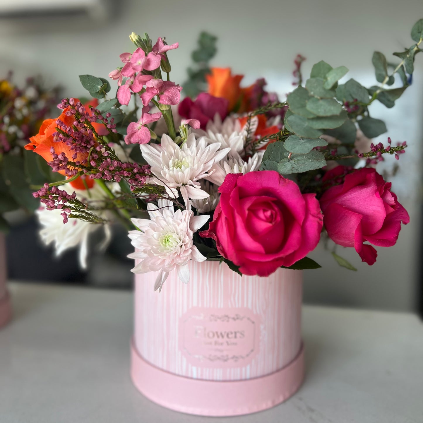 Round Flower Box Arrangement